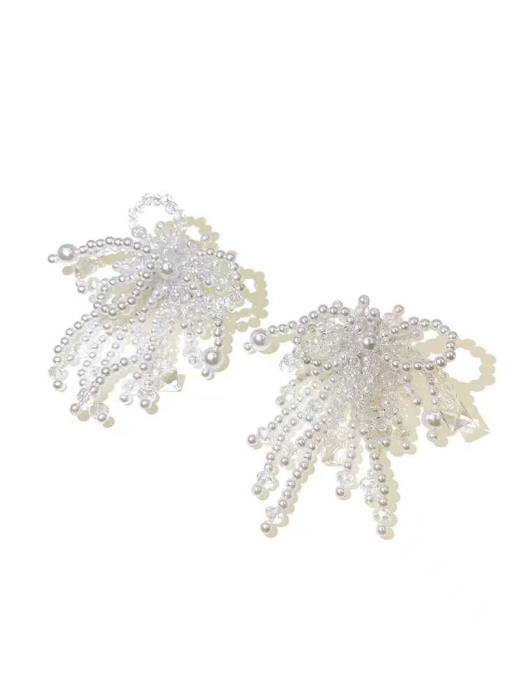 White Sparkler Pearl Earrings