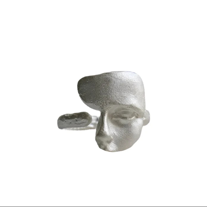 Faceted Half Mask Ring