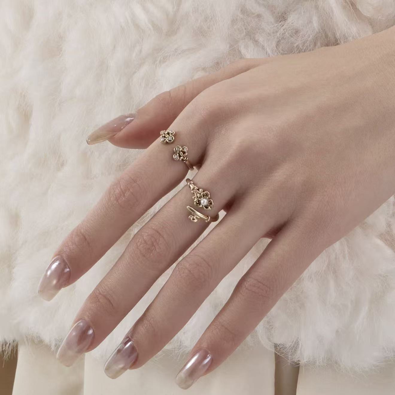 Heart & Key Charm Ring