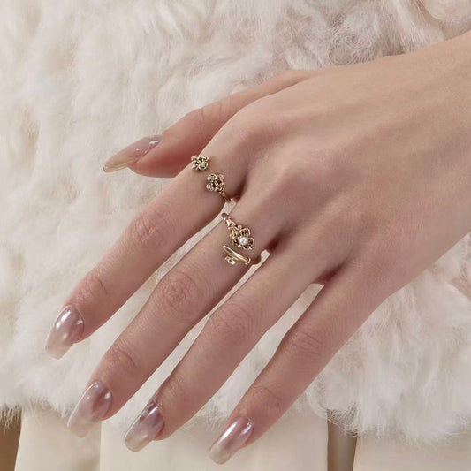 Heart & Key Charm Ring