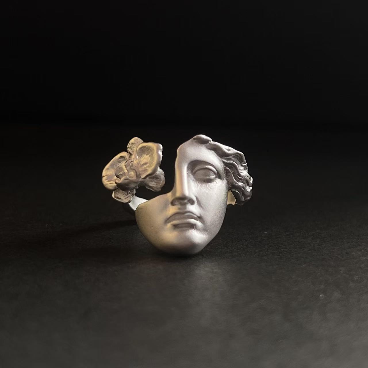 Classical Greek Statue Face Ring