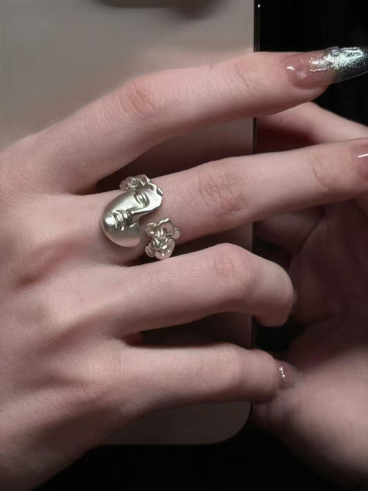 Classical Greek Statue Face Ring