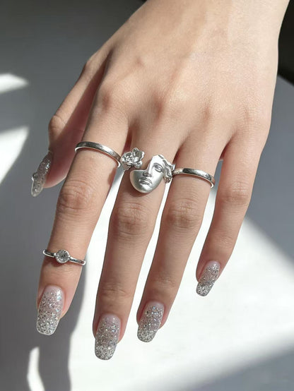 Classical Greek Statue Face Ring