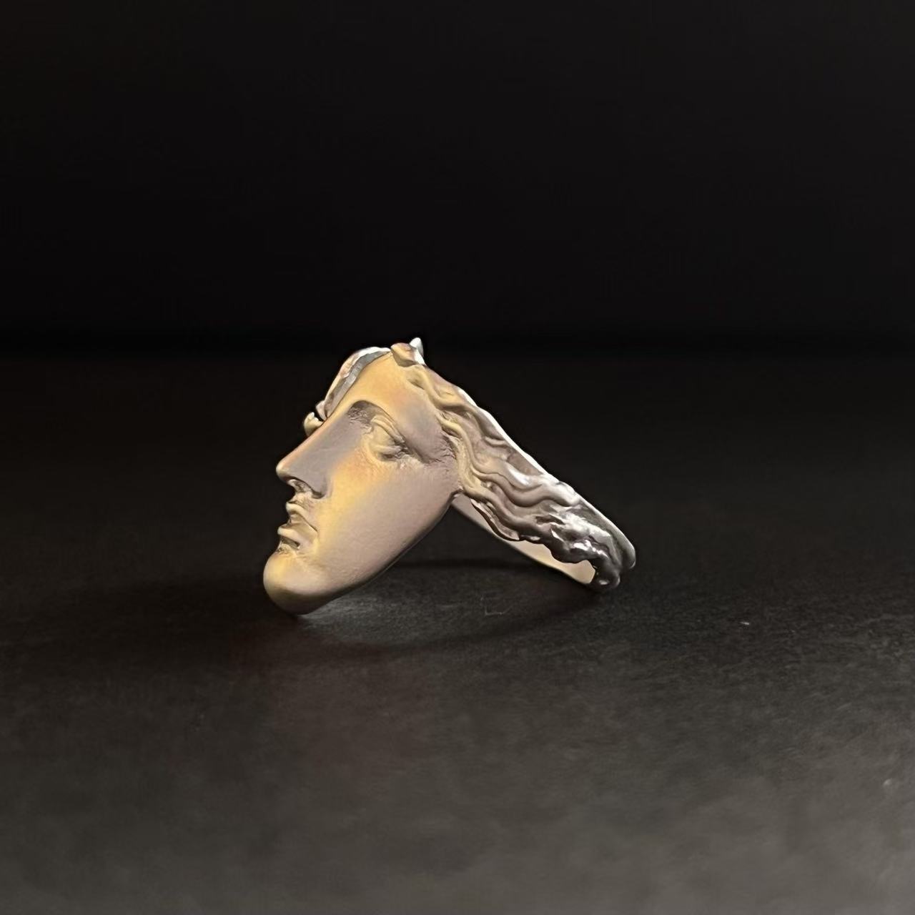 Classical Greek Statue Face Ring
