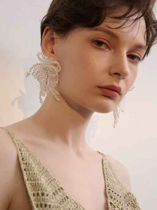 White Sparkler Pearl Earrings