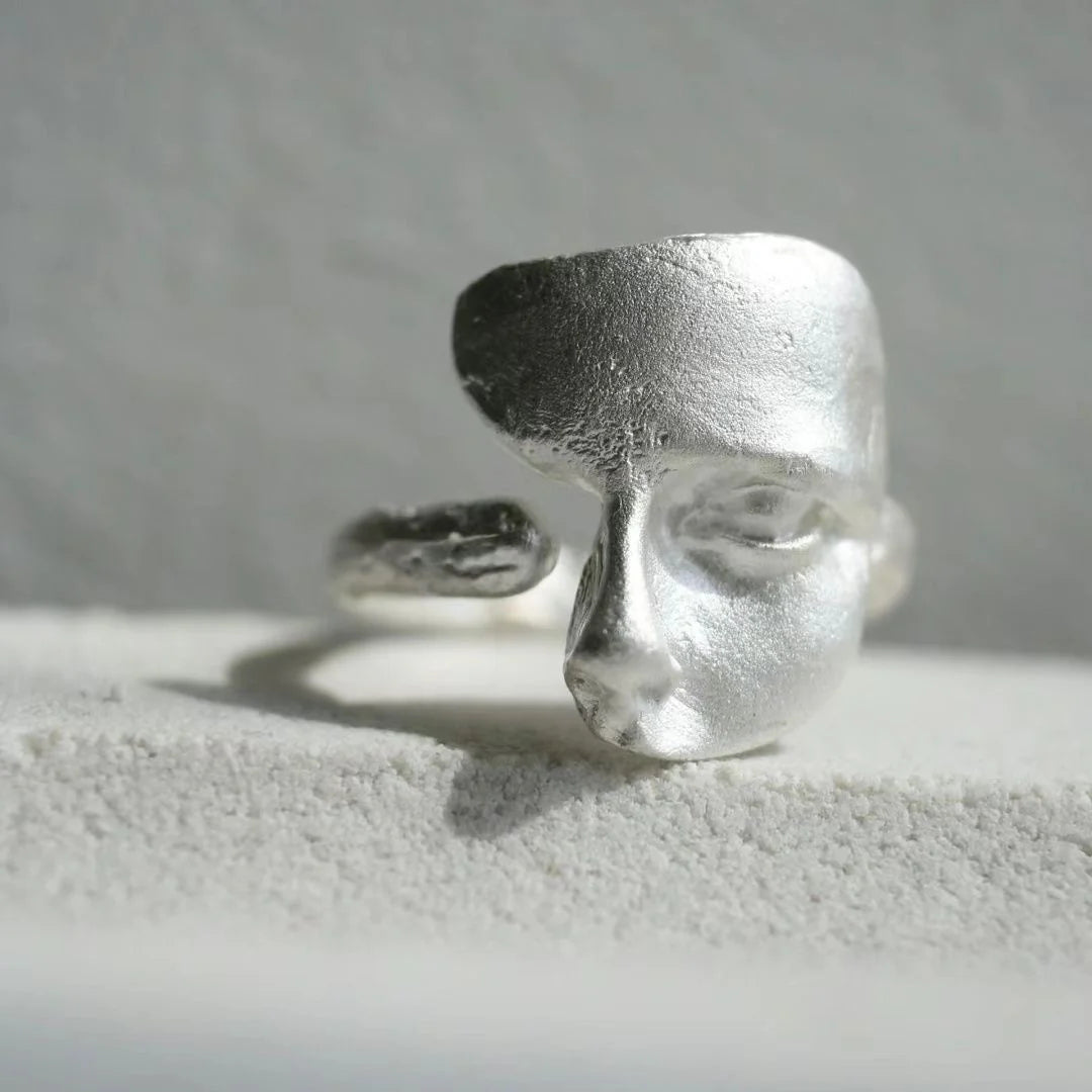 Faceted Half Mask Ring