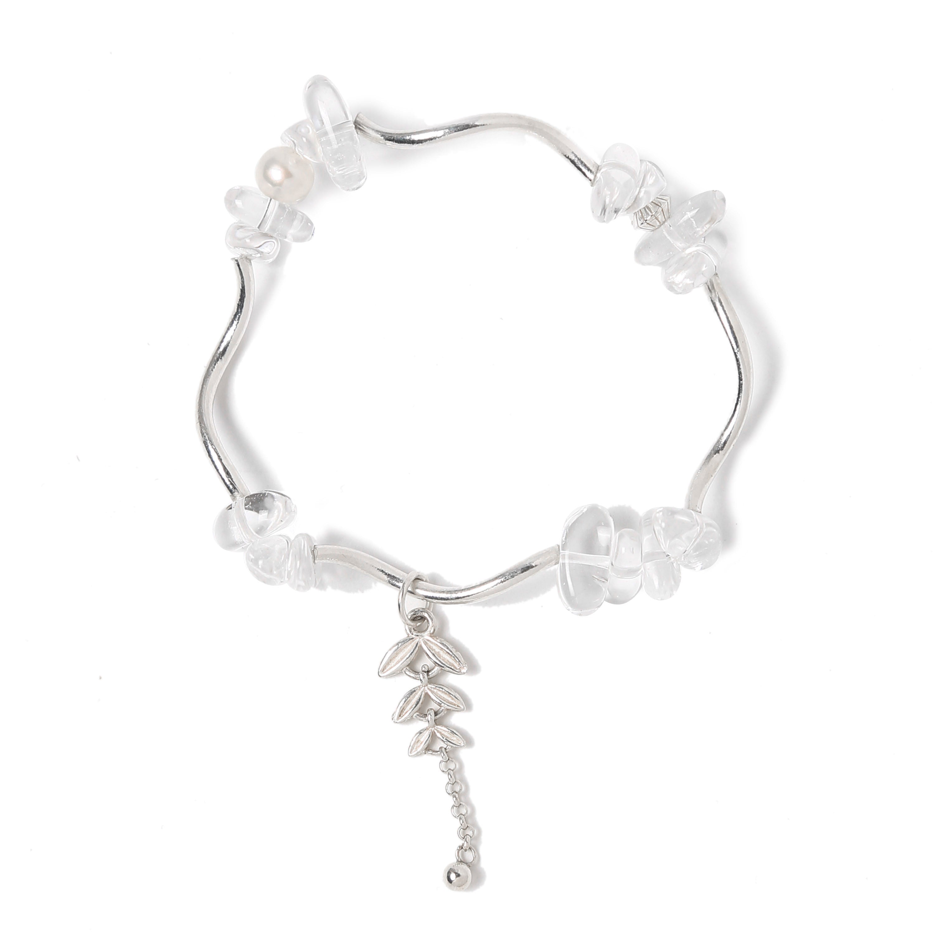 晶透银叶・清韵流影手串