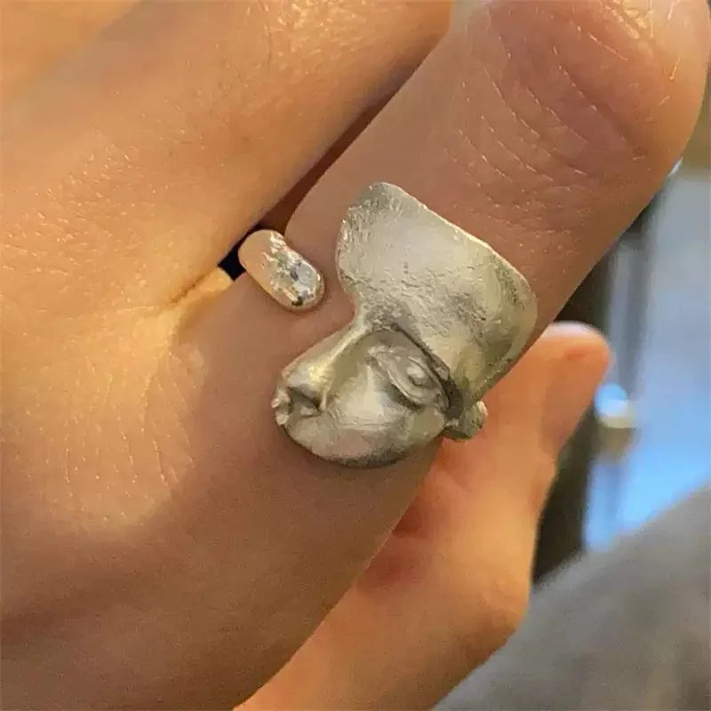 Faceted Half Mask Ring