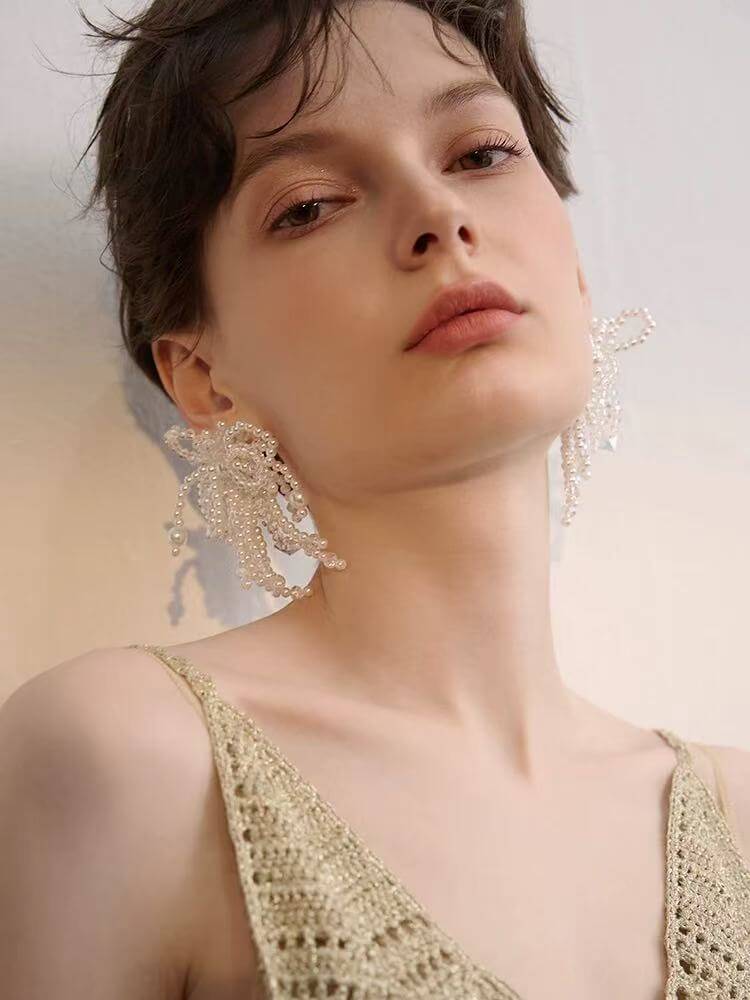 White Sparkler Pearl Earrings