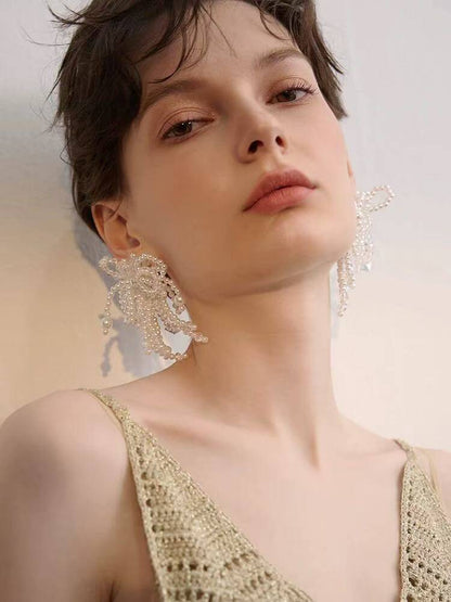 White Sparkler Pearl Earrings