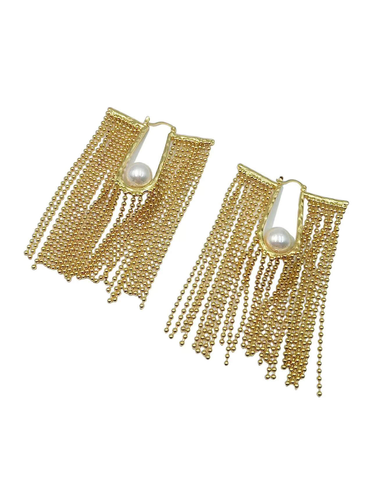 Perlenohrringe mit Quasten