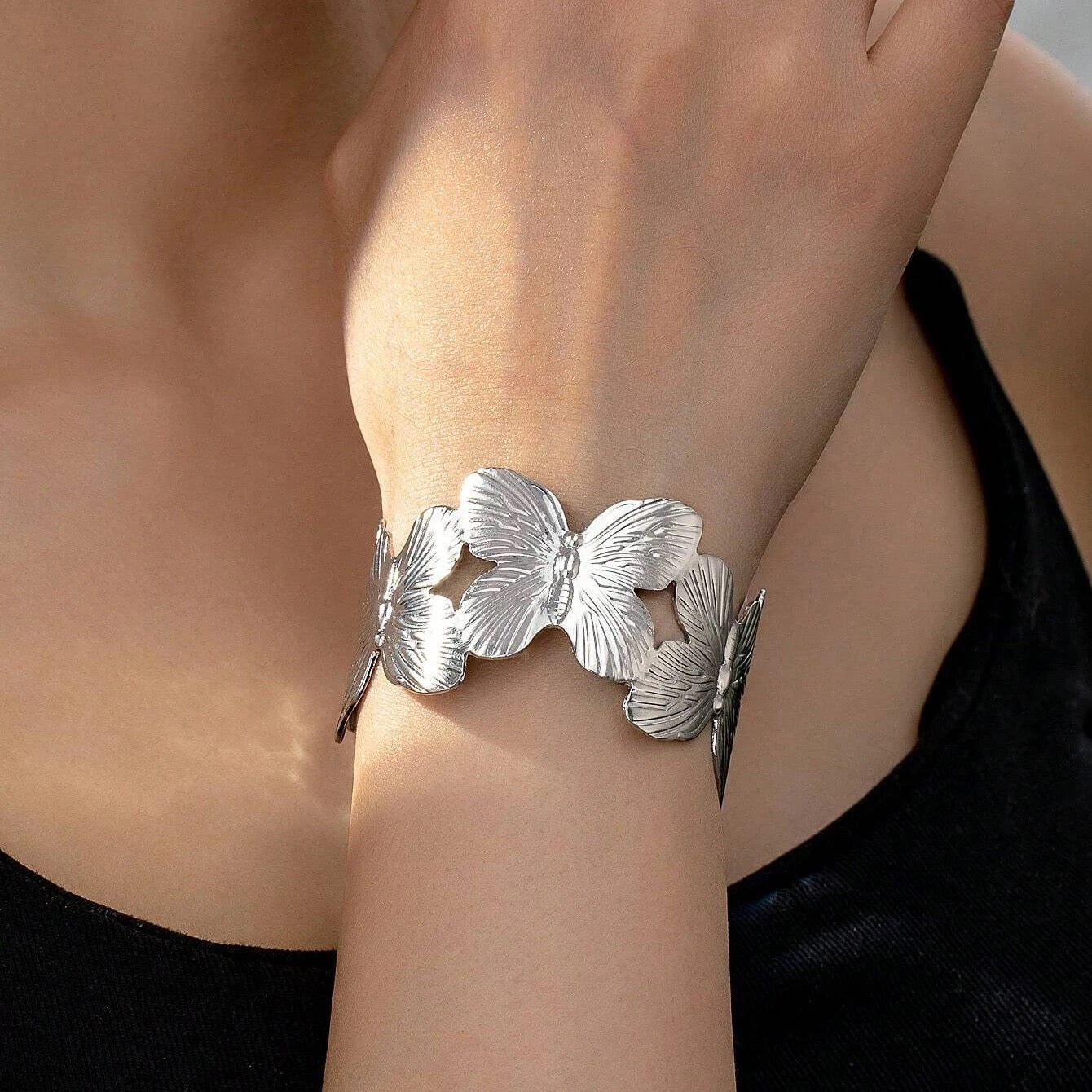 Butterfly Garden Cuff Bracelet